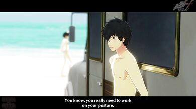 Watch as Makoto gets fucked on the beach by a group of bunny girls