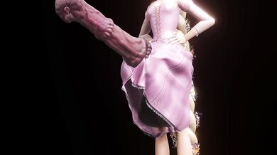 Rapunzel with Horsecock getting hard, her hair swinging as she rides him like a pro