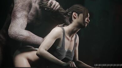Claire Redfield gets raped by the Regenerator in this hardcore hentai video