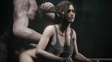 Claire Redfield gets raped by the Regenerator in this hardcore hentai video