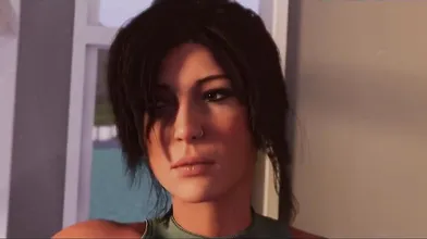 Lara Croft goes wild in the jungle with her pet monkey