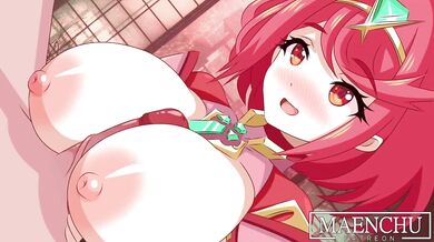 Rita having sex with her boyfriend in the middle of a fantasy setting