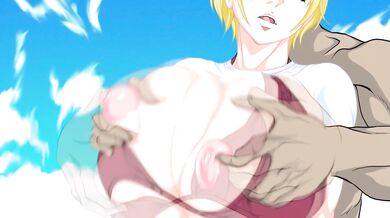 Blonde beauty in a bikini gets tied up and taken by two dominant men in an erotic dungeon scene