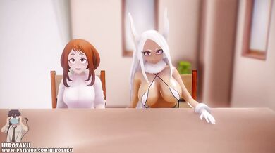 The hot hero, Futanari Versuioo, is in a steamy sex scene with the beautiful Miruki and Midnight