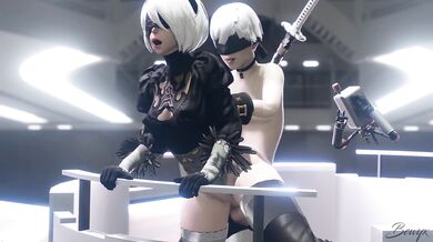 A group of heroes, Yorha, battle against an elevator possessed by a dark entity named Bewyx in this intense hentai PORN video