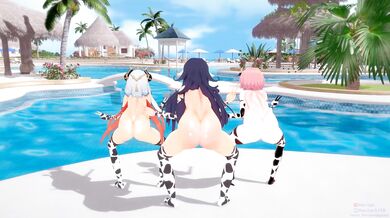 Cumming with the Cowgirls: Nilou, Hex Maniac and Astolfo - Ghost Dance