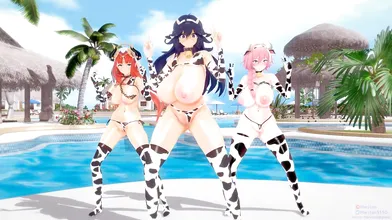 Cumming with the Cowgirls: Nilou, Hex Maniac and Astolfo - Ghost Dance