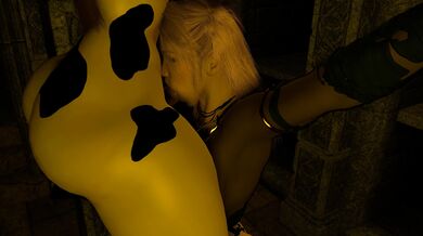 Adventure of Lina and Amara, Futa Facefuck in the Dungeon