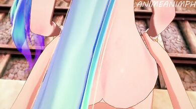 Miku Hatsune Gets Fucked on a Colorful Stage!