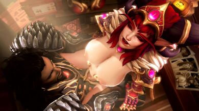 Watch as the fire-breathing dragoness Alexstrasza rides her massive penis in a fiery inferno of passion and pleasure!