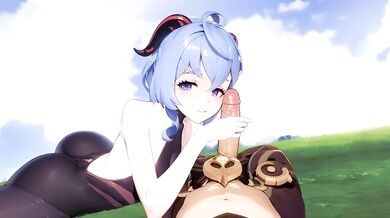 Watch as two sexy girls, Ganyu and Brinjo, tease and please each other with their naughty toys