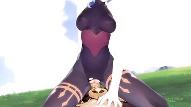 Watch as two sexy girls, Ganyu and Brinjo, tease and please each other with their naughty toys