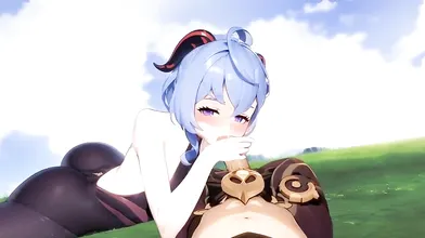 Watch as two sexy girls, Ganyu and Brinjo, tease and please each other with their naughty toys