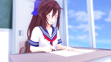 The Naughty Teacher and Her Futanari Student in Public School!