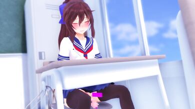 The Naughty Teacher and Her Futanari Student in Public School!