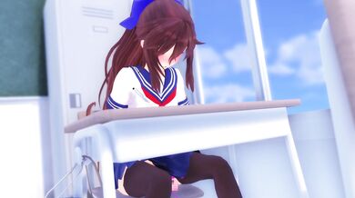 The Naughty Teacher and Her Futanari Student in Public School!