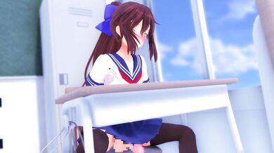 The Naughty Teacher and Her Futanari Student in Public School!