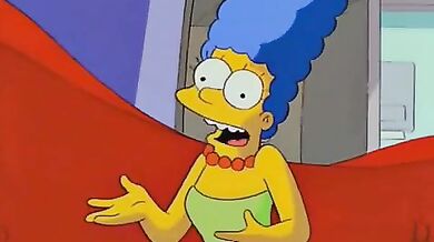 One night stand with an extraterrestrial: Marge Simpson gets naked and fucked