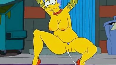 One night stand with an extraterrestrial: Marge Simpson gets naked and fucked