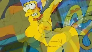 One night stand with an extraterrestrial: Marge Simpson gets naked and fucked