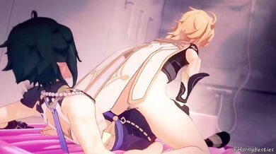 The XXX-rated adventures of Aether and Xiao in the ethereal realm!