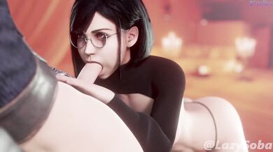 Final Fantasys Ultimate Oral Experience: Short-haired Tifas Blowjob Adventure