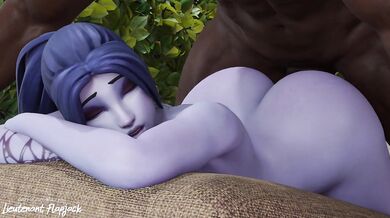 This is a story about Widowmaker, an assassin who takes a break from killing to indulge in some BBC with her favorite flapjack