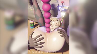 Watch as Dva uses her mech to penetrate Lauras asshole with a butt plug!