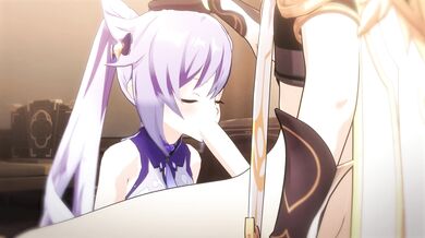 The Ethereal Embrace of Genshin Impact’s Keqing x Aether (4K) by PastaPaprika