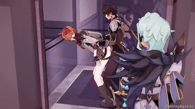 Watch the action unfold as two strangers explore each other in a crowded elevator