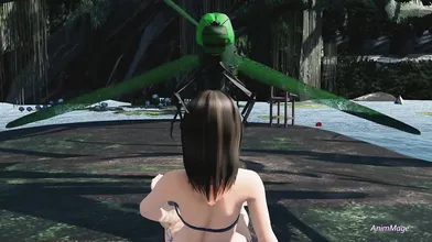 Watch this hot girl get pounded by a giant dragonfly in Beauty and the Beastly