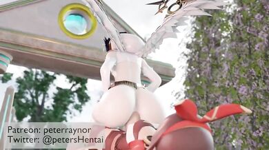 Male-to-Female Transgendered Futanari Futa Amber Takes Femboy Venti in Anal Creampie