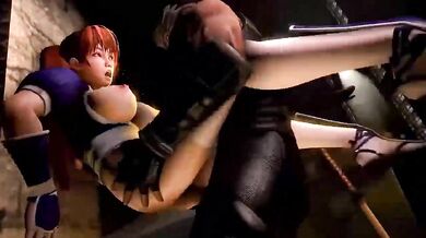 Ryu Hayabusa gets fucked by Kasumi Onagi in a steamy hentai threesome!