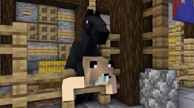 Watch Minecraft characters have hot sex with four horses in this exciting porn video!