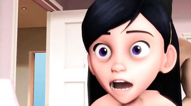 The young and beautiful blonde, Violet, was almost caught red-handed by her boyfriend, Donkboy, while she was masturbating in the bathroom