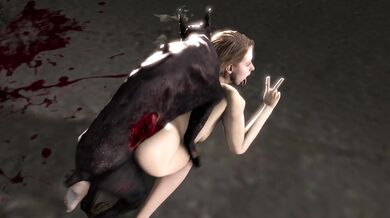 The zombified doggo and Jill become one in a steamy, passionate encounter amidst the chaos of a post-apocalyptic world