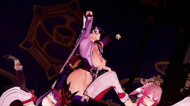 A group of sexy demonic dogs are having an orgy in the woods, and they call it Inuzuma MMD!