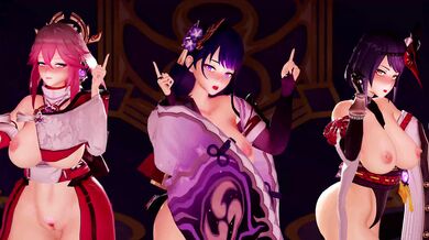 A group of sexy demonic dogs are having an orgy in the woods, and they call it Inuzuma MMD!