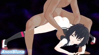 "The Exotic Encounter of Peni Parker and Anonbluna in the Mystical Landscape"