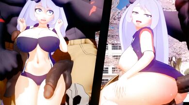 'Jill gets her ass ravaged by a horde of masturbating muscular men'