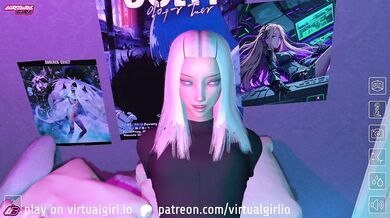 A hot young woman plays an adult browser game and gets off on the intense action in her bedroom.