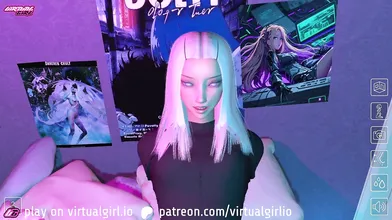 A hot young woman plays an adult browser game and gets off on the intense action in her bedroom.