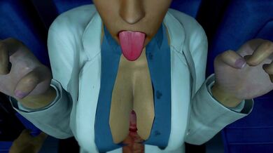 'Deep Throat Titty Fuck with Busty Brunette'