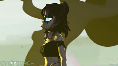 "The Backwoods Lumberjack and His Huge Black Stallion"