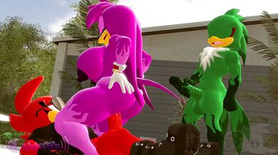 'Waterfalling Cockscrewing with Flying Dildo in the Bathroom [hentaibuckets]'