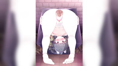 "Wasting away in the trash can, Miyu moans as she desperately seeks release from her overflowing rubbish bin."