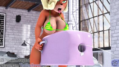 'Milkmaid Coco plays with her peach-shaped breasts in an erotic adventure'