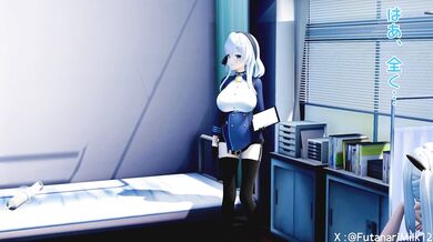 'A futa girl is for*ced to undergo an embarrassing medical examination in two parts.'