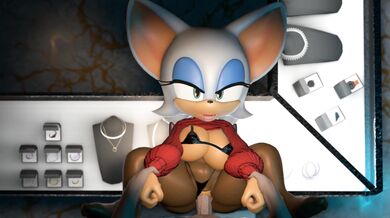 "Rouge and her red sweater get tangled up in a racy affair with Jojo Mingles in this hot 4K porn video!"