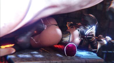Watch as a Demon Huntress named Sombra rides a horse with The Bartender in this hentai PORN video.
